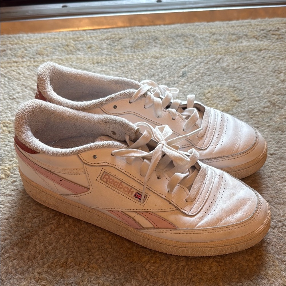 Reebok Classic White and Pink Shoes